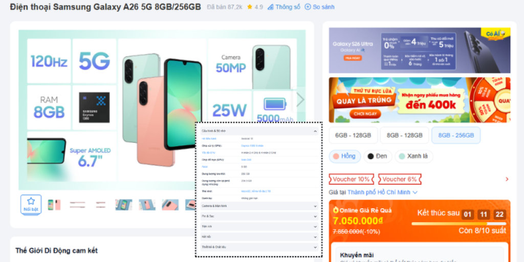 cách đặt hàng trên Thế Giới Di Động 1