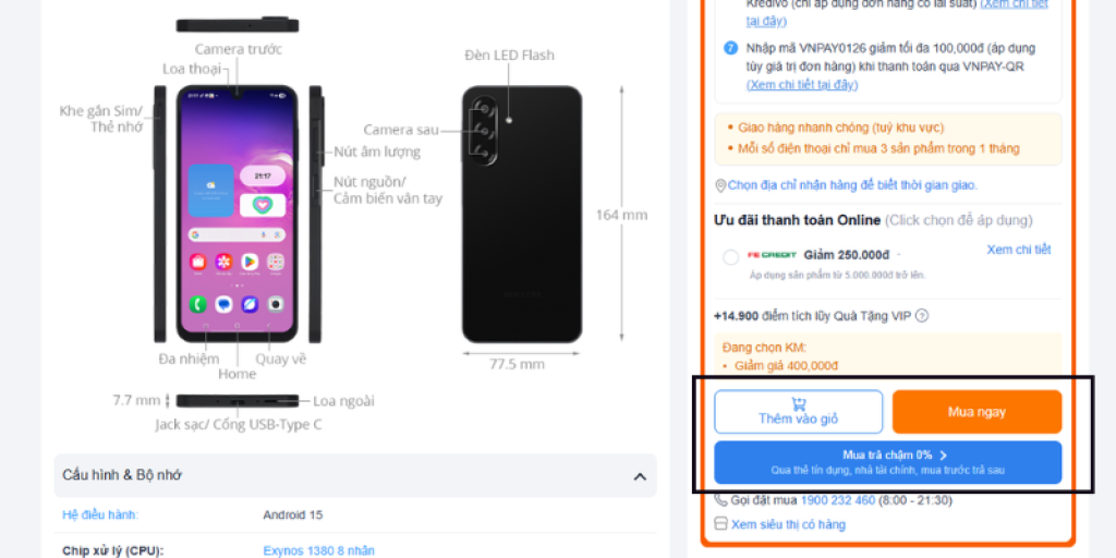 cách đặt hàng trên Thế Giới Di Động 2